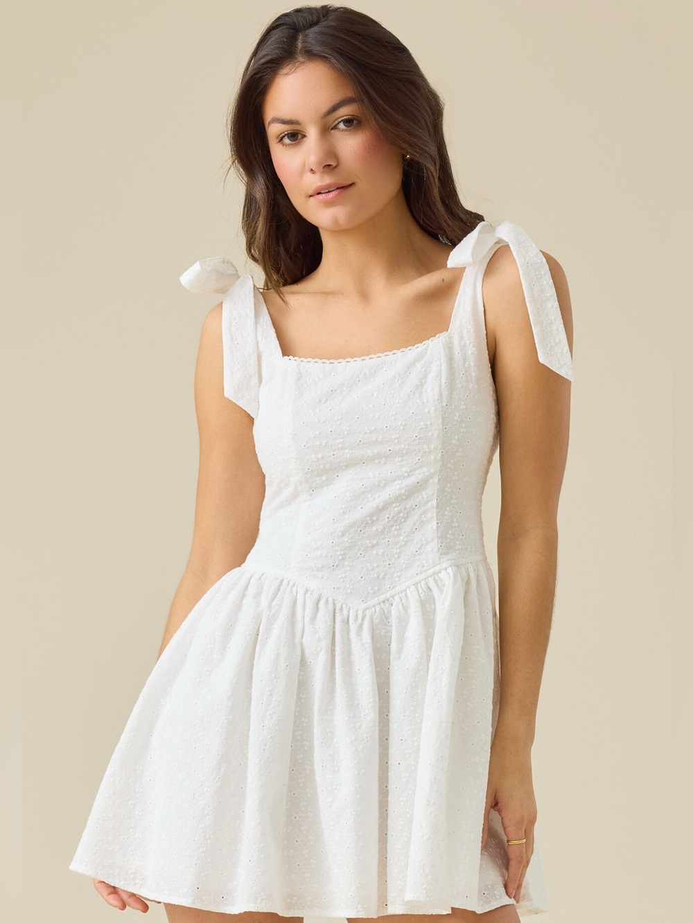 Altar’d State Etta Eyelet Embroidered Mini Dress White NWT